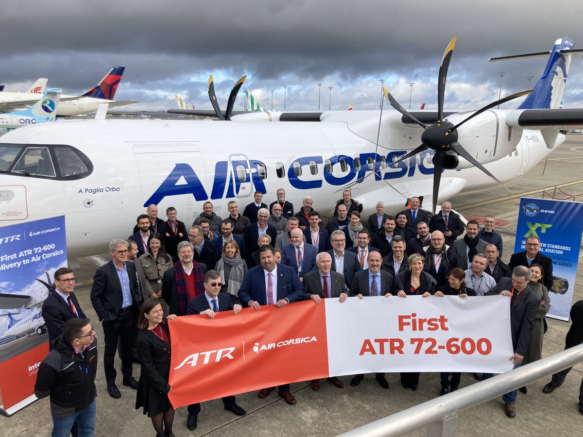 Air Corsica's First #ATR72-600 powered by the brand new Pratt & Whitney #PW127XT engine! Bringing affordable and sustainable regional connectivity.  #Sustainable  #RegionalConnectivity  #Avgeeks  #ATR