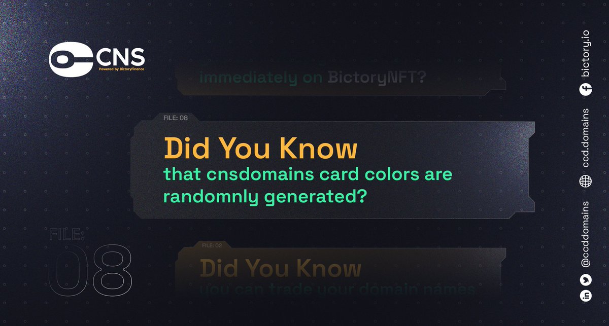 ccddomains's tweet photo. #cnsdomains cards make use of generative colours based on a special randomness algorithm!

Now that's a pretty interesting fact! 🛡️ https://t.co/mKfIRYRNiX