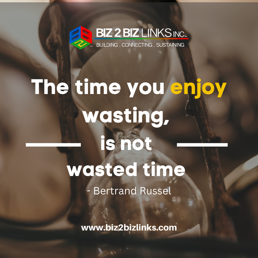 Biz2BizLinks's tweet image. Time is valuable, and if you aren&apos;t enjoying it, then that&apos;s when it&apos;s wasted time!

#Biz2BizLinks #business #entrepreneur #smallbusinesssupport #smallbusinesses #businessowners #businesstip #time #wastedtime #explorepage