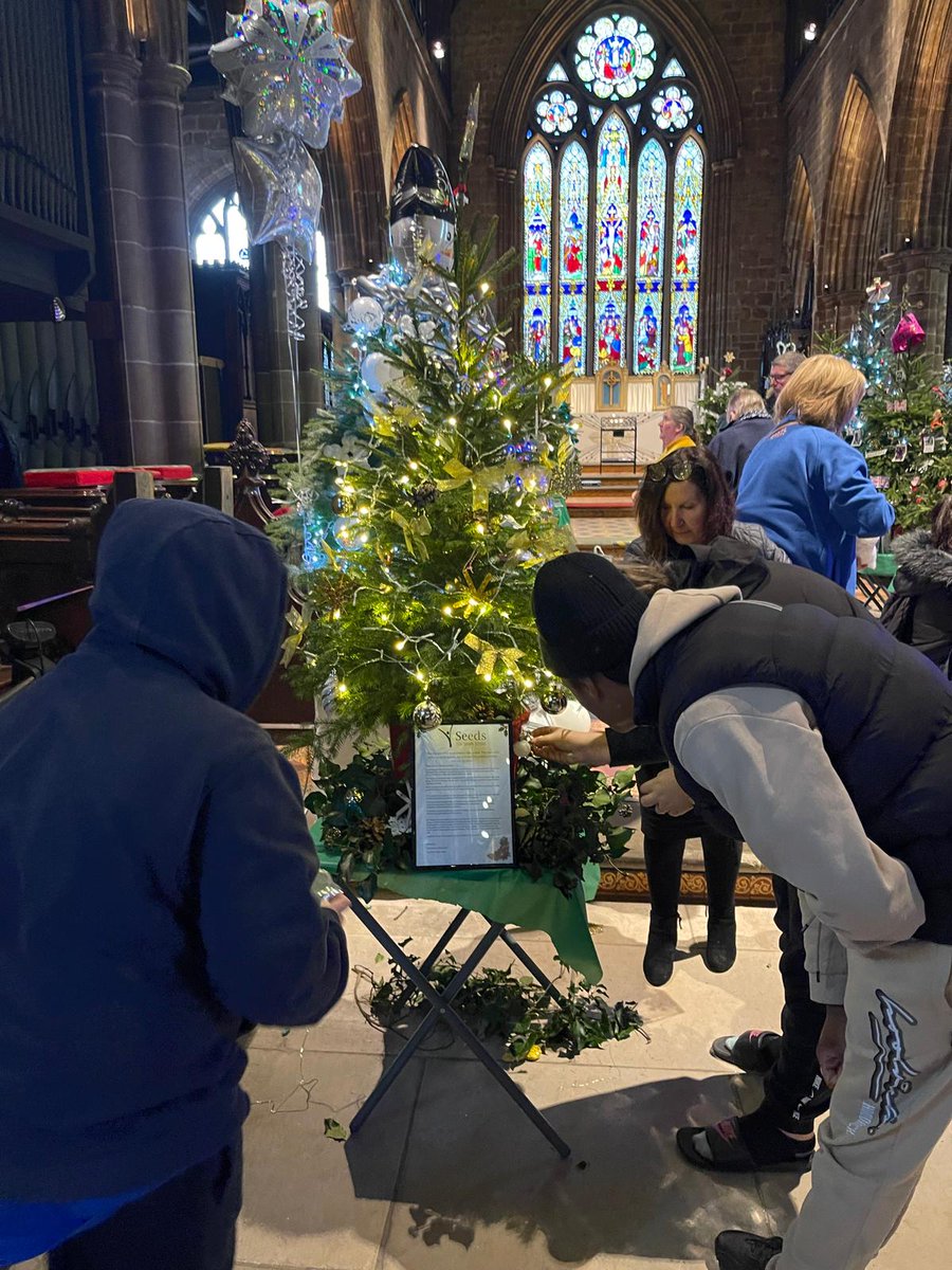 Well done to our Walsall students who took part in the Christmas Tree festival in Stafford. They joined over 200 local schools and businesses by decorating a tree in a theme of their choice. They created decorations and put together a design with information about the School.