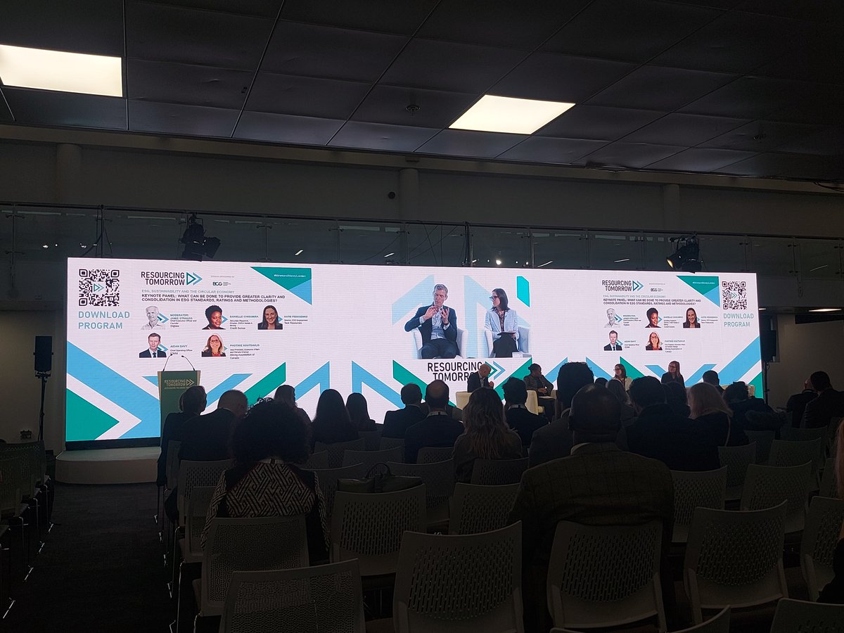 ewb_msv's tweet photo. Discussing ways to consolidate #ESG standards, ratings and methodologies at #ResourcingTomorrow. Great to see a big increase in #sustainability content at this year's #MinesandMoneyLondon https://t.co/8P5qJJDSgs #mining #MinesandMoney https://t.co/1GQhd2znN4