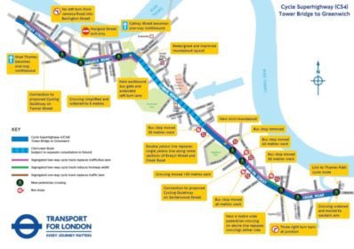 RoyalArsenal007's tweet photo. Work is well underway on the new section of Cycleway 4 - filling the gap on the route between Tower Bridge and Greenwich Town. This will inevitably streamline further east at some stage.🙏🏻 originally planned to run from Tower Bridge to Woolwich. https://t.co/cP772jrX6z