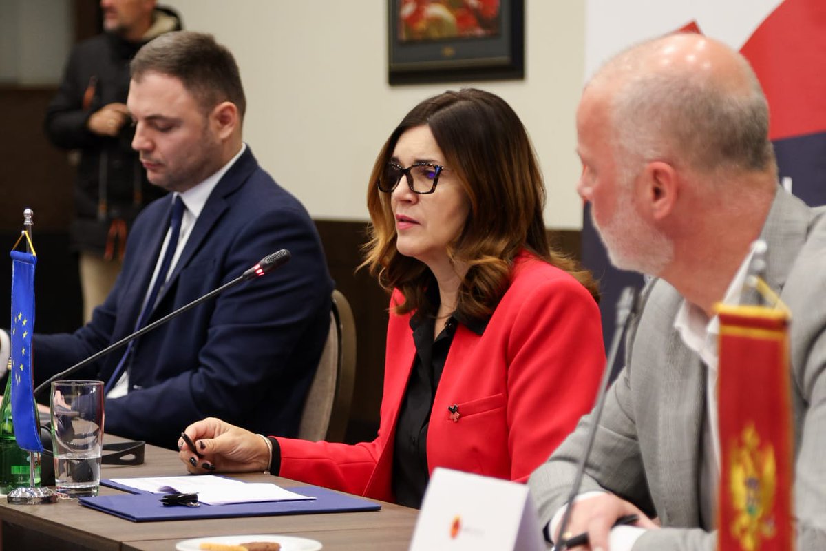 EUAmbME's tweet photo. Interesting discussion with foreign investors in 🇲🇪. Many thanks to @MFIC_official for hosting me🙏. To achieve its economic potential 🇲🇪 needs political stability in order to pursue key rule of law reforms⚖️, implement crucial structural reforms📊&amp; advance on 🇪🇺 path⏩. https://t.co/kaPkQl1hqD