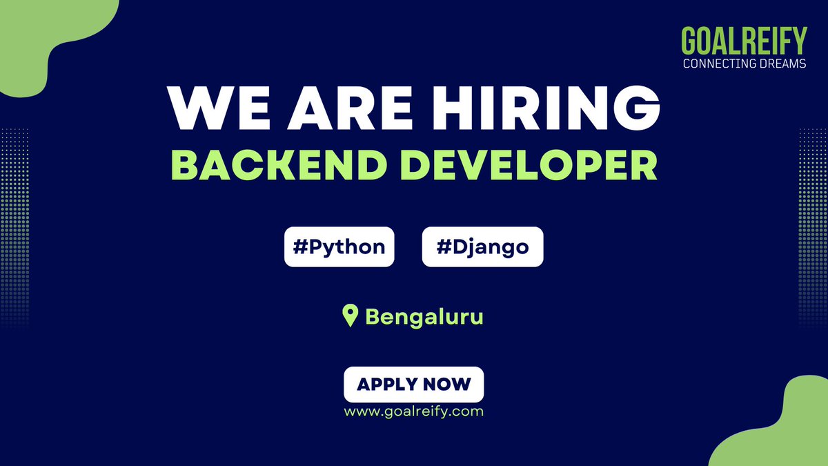 goalreify's tweet photo. We are #hiring Senior Backend Developer in #bengaluru location . You must have Expertise in #Python , #Django , and #restapis

#goalreify #gamingindustry #games #gamingcommunity #JobSearch #Backend #backenddeveloper #seniorbackenddeveloper #pythonprogramming #API #EngineeringJobs https://t.co/BLMsKVbg3M
