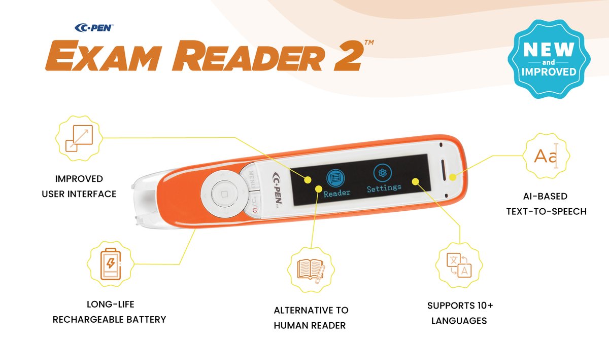 ScanningPens's tweet photo. The same dependable design, with even greater functionality. Take a closer look at the #CPenExamReader2. 🧡 https://t.co/QdsVBkwOoH