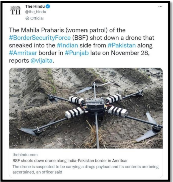 RohitKu65692910's tweet photo. BSF women personnel sh0t down a drone near the India-Pakistan border...
#TwoDronesDowned
#TeJran #MallikarjunKharge
#महाकाल_की_नगरी_में_राहुल
#AlertBSF #BB16
#PakDroneShotDown https://t.co/ue1BZ3Kf7e