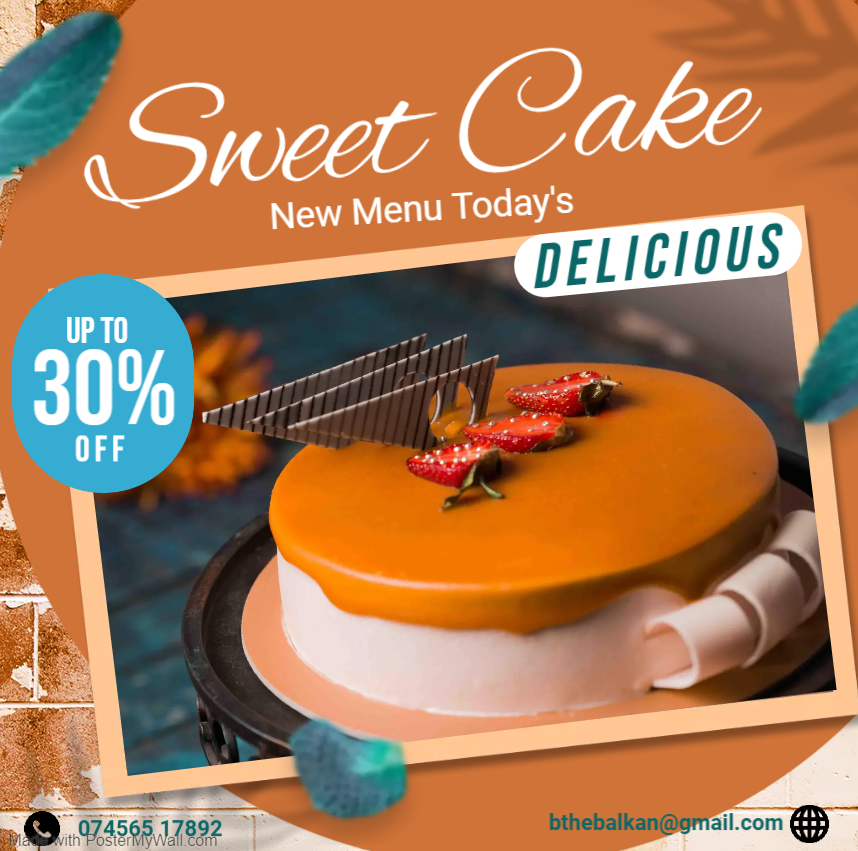 bthebalkan's tweet photo. HURRY HURRY HURRY!
The Balkan Bakery is offering a limited offer of 30% off our brand-new Sweet Cake!
------------------------------------------
For any enquires please contact us as at: bthebalkan@gmail.com https://t.co/P5q81gxhzu
