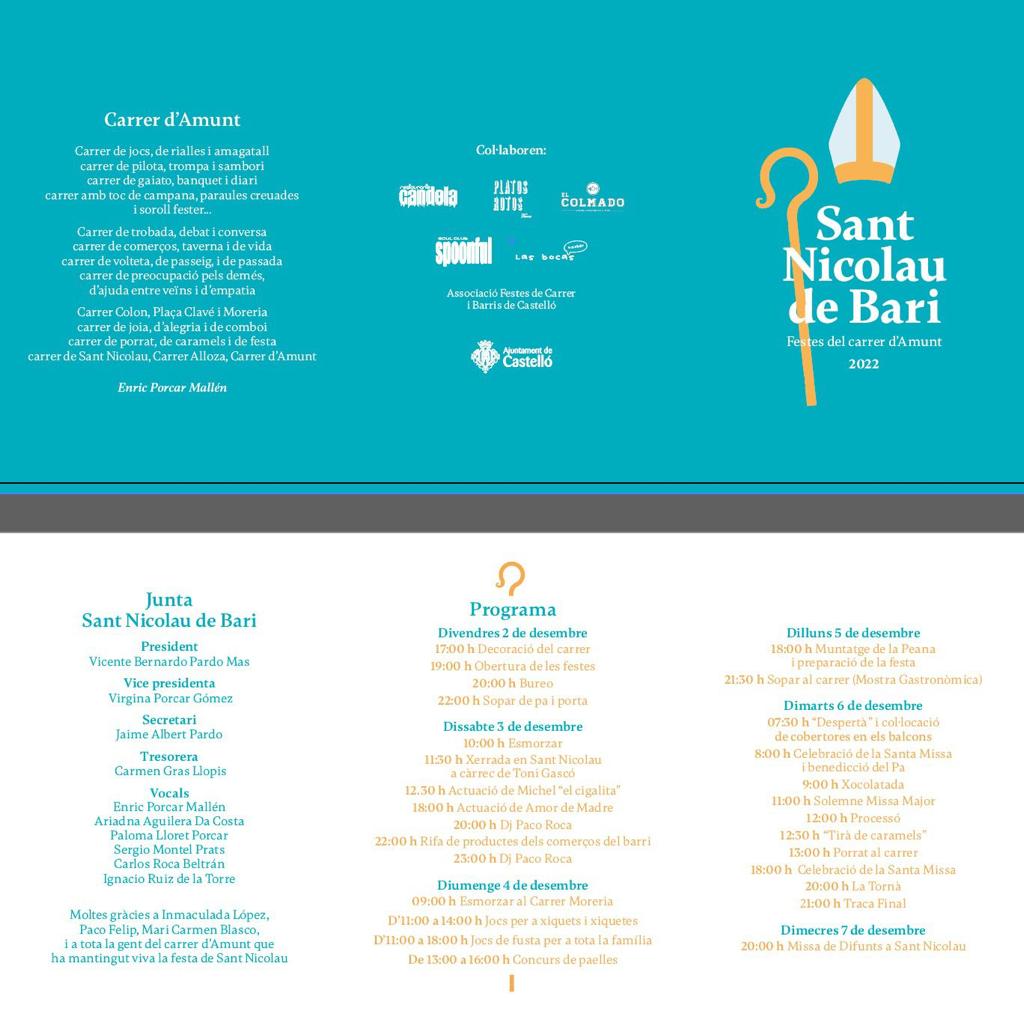 Festes del Carrer d’Amunt. Sant Nicolau de Bari 2022 dlvr.it/SdY3fl vía <a href="/VenACastellon/">Castellón Turismo</a> ✔