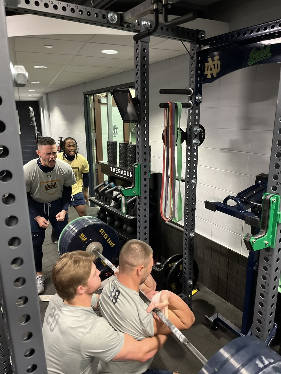 Day 1 of the Omaha Challenge for our @NDBaseball athletes is in the books! The events for the day were standing long jump, max push-ups, and 1RM Front Squat! EVERY. ATHLETE. INCREASED. THEIR. MAX. #GoIrish