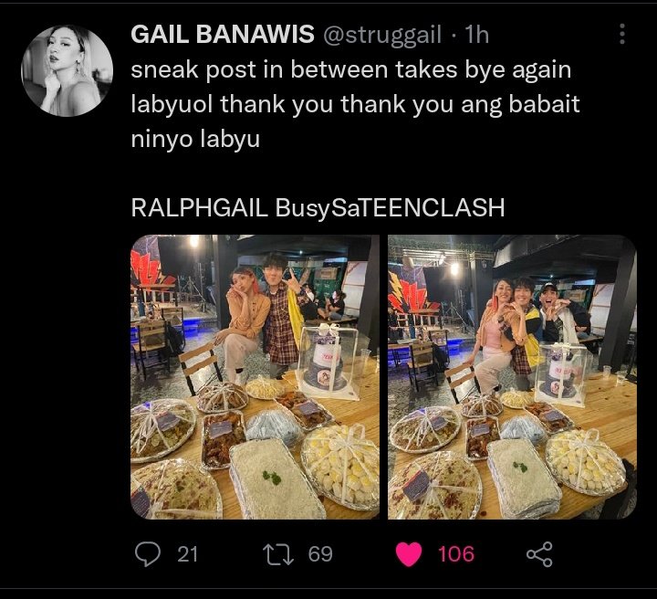 RalphGailOFCL's tweet photo. Nakakapagod gumawa ng errands for RalphGail sature naman pero masaya na kami pag nakikita namin yung selfie nila with our fan projects hayszt. 

Worth it tumayo nang 2 hours sa set ng taping nila HAHA

RALPHGAIL BusySaTEENCLASH
@ralphhmalibunas @struggail 
#TeenClashSeries https://t.co/VbeMbrQz37