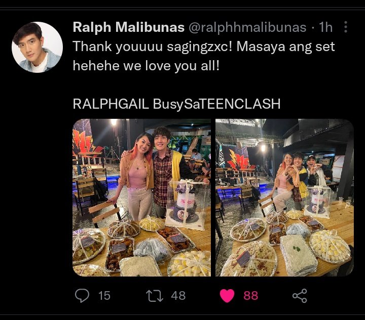 RalphGailOFCL's tweet photo. Nakakapagod gumawa ng errands for RalphGail sature naman pero masaya na kami pag nakikita namin yung selfie nila with our fan projects hayszt. 

Worth it tumayo nang 2 hours sa set ng taping nila HAHA

RALPHGAIL BusySaTEENCLASH
@ralphhmalibunas @struggail 
#TeenClashSeries https://t.co/VbeMbrQz37