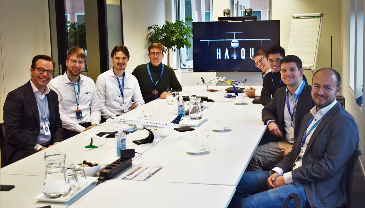 The winners of the FUTPRINT50 Aircraft Design Challenge had an exciting day at <a href="/embraer/">Embraer</a> premises in 🇳🇱❕ 
They met <a href="/_ArjanMeijer/">Arjan Meijer</a>, the President &amp; CEO of Embraer Commercial Aviation, and they presented their aircraft design concept "HAIQU", a springboard for inspiring discussions!