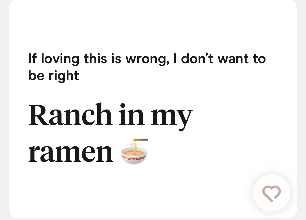 dudewilfred's tweet photo. I’m quitting hinge https://t.co/nv9fas3G28
