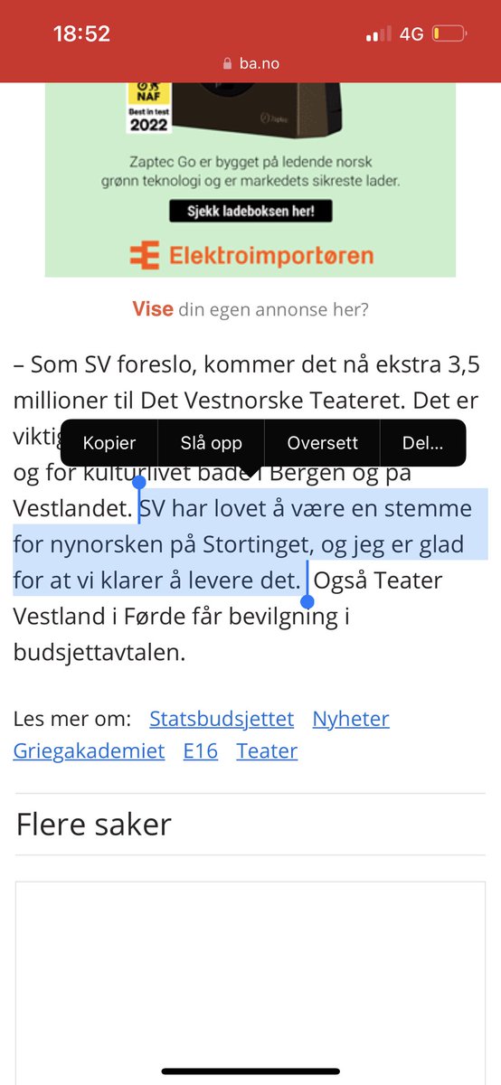 PederHauge's tweet photo. Dagens mest populære mann på Vestlandet er @audunlysbakken. Og eg er så takksam for nynorske teatermillionar! https://t.co/QDiVOAWQ8e