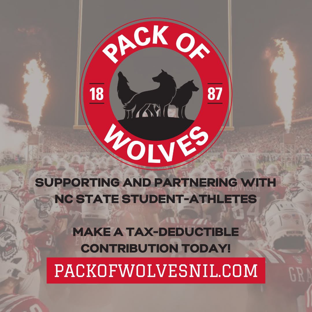 I know you love NC State athletics and what better way to give back than by supporting student-athletes? You can make a tax-deductible donation to Pack of Wolves and directly support student-athletes like me. Learn more at @packofwolvesnil