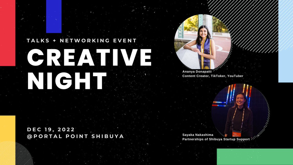 ShibuyaStartup's tweet photo. 👏 Happening Next Month 👏

We are excited to organize a meetup for creators, creatives, and entrepreneurs! Join us on Dec 19. Excited to have @hiananyaa as our first guest! ✨🚀

📅 Dec 19 (Mon) 19:00-21:00
📍 Portal Point Shibuya 7F
🎫 Register 👇
https://t.co/KX3JZRNAZc https://t.co/quME3082FM