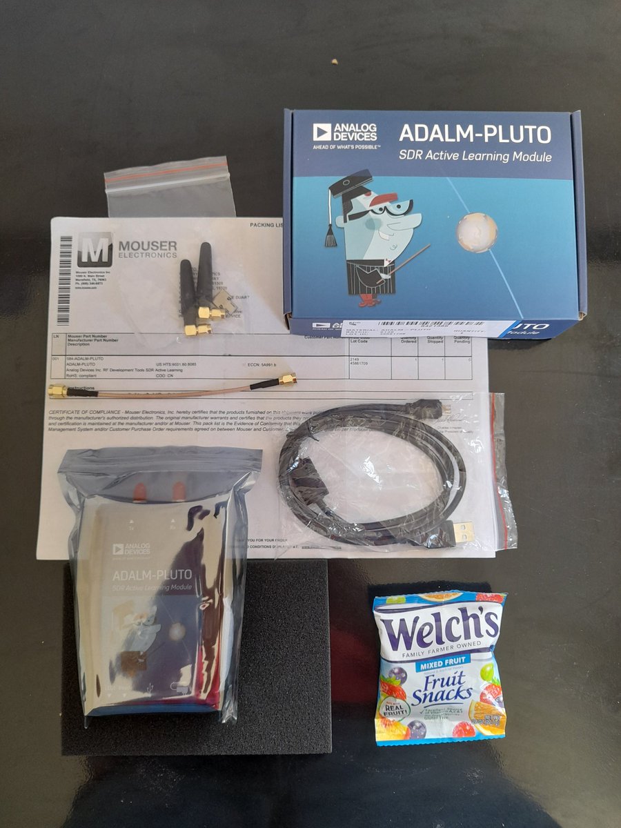 After >40Days of waiting the PlutoSDR finally arrived!!! Thanks a lot to everyone at @m17_project this was amazing ❤️ !! 

#plutosdr #rf #sdr #hamradio #adalmpluto #analogdevices
