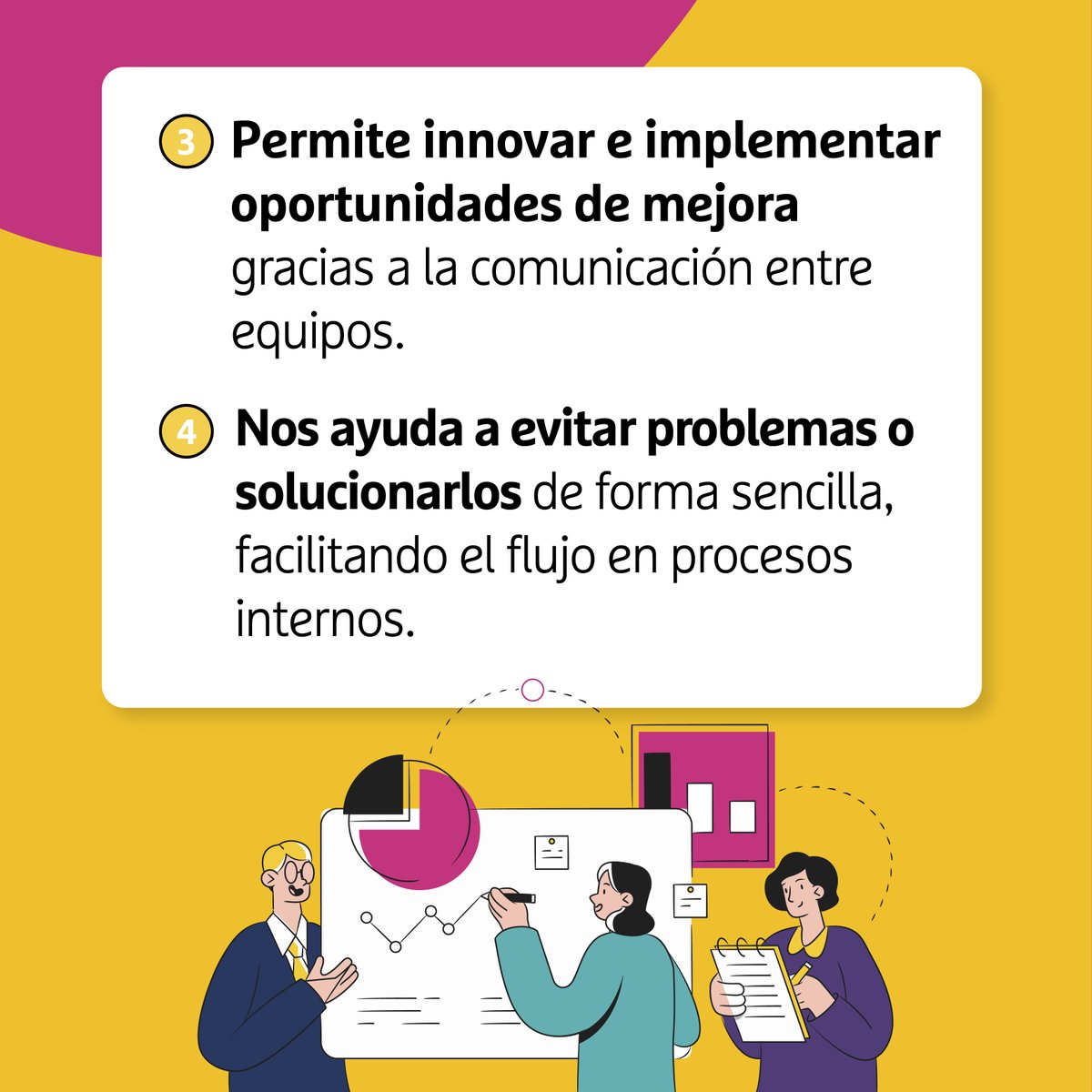 internalCI's tweet image. 🟠¿Sabes cuáles son los beneficios de contar con una buena estrategia de #ComunicaciónInterna?

✅Si quieres generar un plan que mejore el clima laboral, potencie la cultura y aumente tus resultados, escríbenos a internal@internal.cl .

#comunicación #estrategia