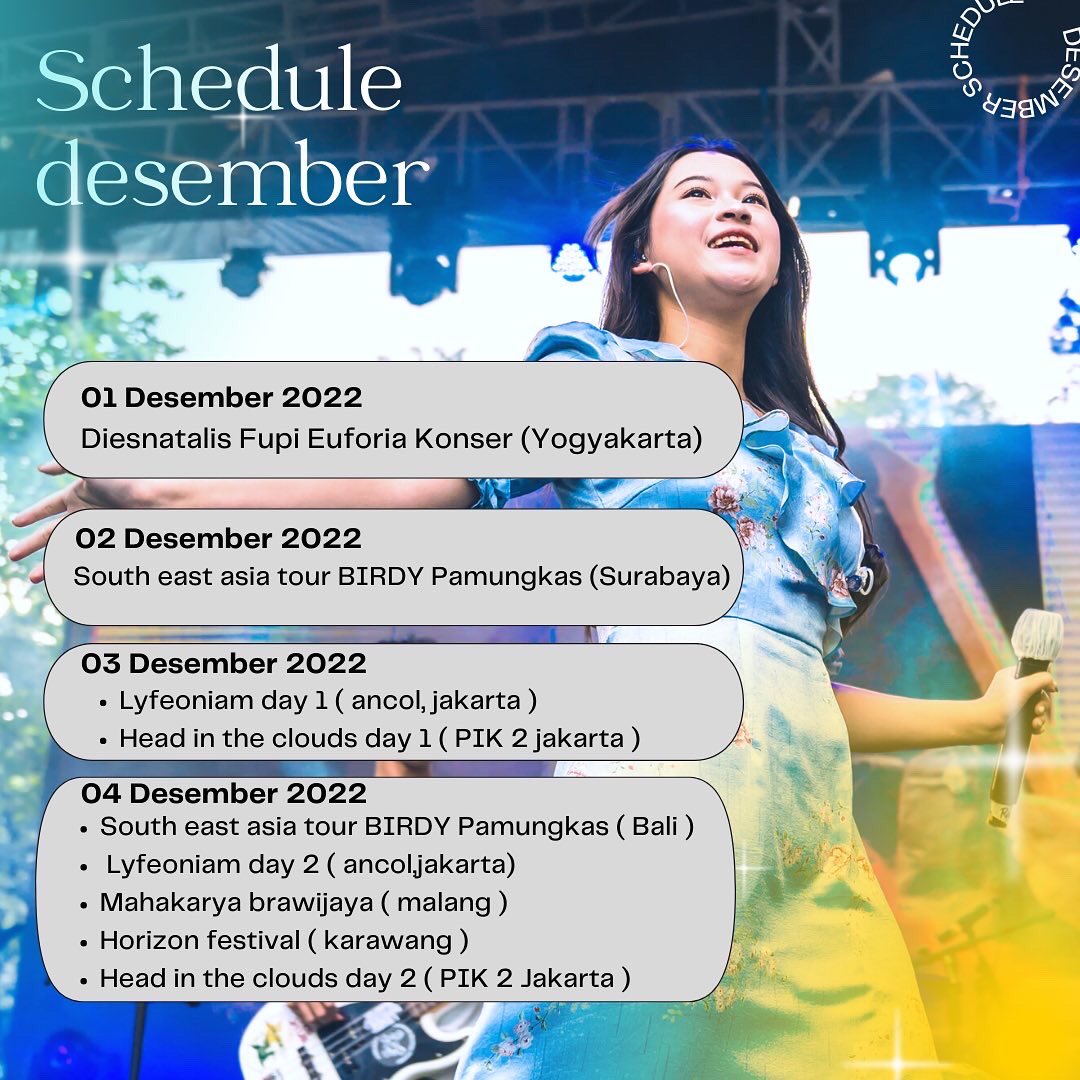 Concertmusic_'s tweet photo. Gaiss ini jadwal gue di beberapa gigs, festival maupun pensi di bulan desember ini. Sampai bertemu semuanya ya👋🏻 

#MAMA2022 #TREASUREatMAMA2022 #SpotifyWrapped https://t.co/Dy53WqBkjZ