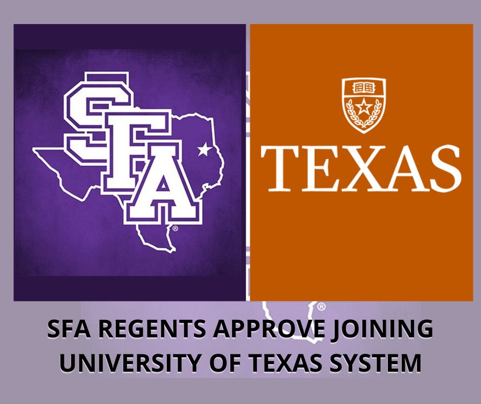 The SFA Board of Regents has accepted a recommendation for the school to join the University of Texas system.

More here: bit.ly/3gJcNIu?utm_so…