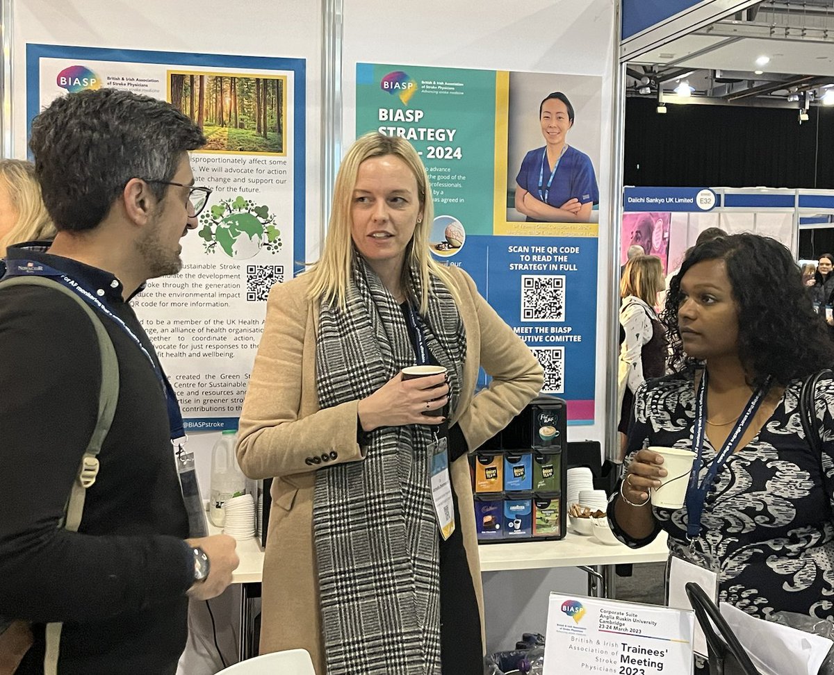 BIASPstroke's tweet photo. Thank you for visiting the BIASP's stand and chatting to the BIASP exec members on Day 1 of #uksf22 We will be back again on Day 2! Do come share your thoughts with us on #strokeworkforce

@MeadGillian @BleedingStroke @UCLStrokeRes https://t.co/CuT9qEkDtN
