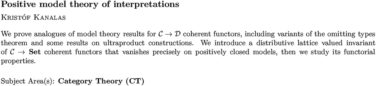arxiv.org/abs/2211.14600…
K Kanalas
Positive model theory of interpretations