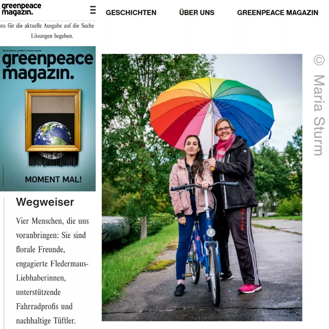 bikeygees's tweet photo. ➡️🚴‍♀️😍 ...unterstützende Fahrradprofis! 🚴‍♀️💪🏾😍 Wir müssen schon zugeben,  manche Artikel machen uns besonders stolz.🤘🏼😉 Danke für euren Besuch. 😘 Hier geht's zum #greenpeace magazin 
https://t.co/iBu5kZZH9U
 😍🚴‍♀️🚴‍♀️🎄 #wegweiser #cyclingisfreedom #einfachmachen #bgzvorort 😘 https://t.co/MTnP9od2CI