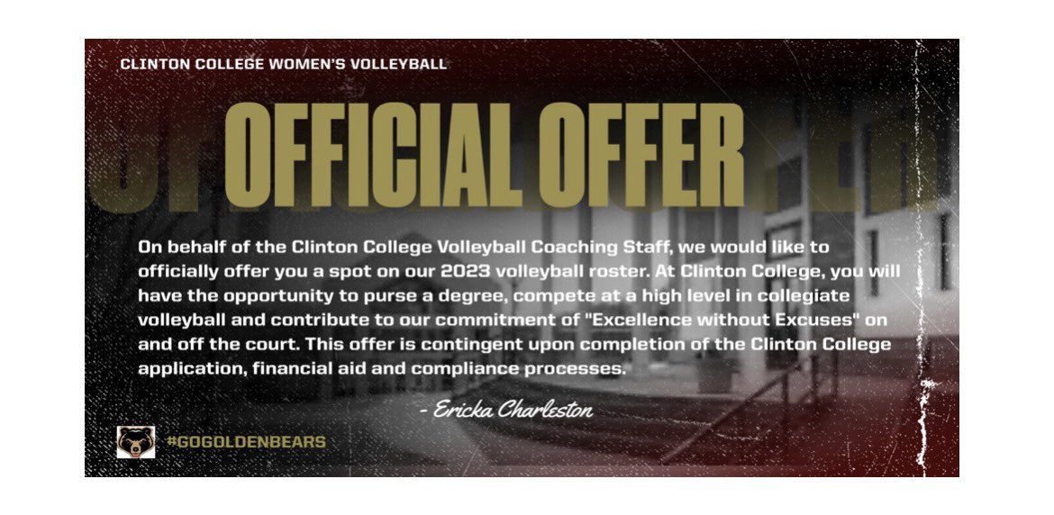 BrittneyGunn33's tweet photo. Congratulations to 2023 OH/RS Aalyssa Gunn on receiving an offer from Clinton College. https://t.co/Df6oHisXpb