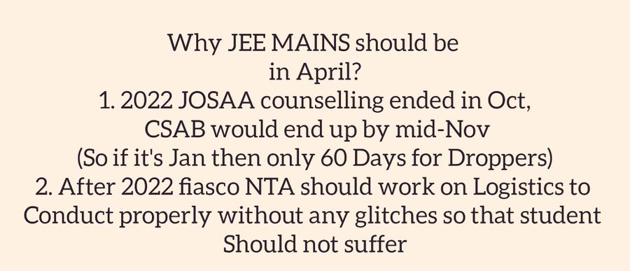 rahul_naik_m's tweet photo. #jeemainsinapril
#jeemains2023 
#jeemains2023inapril 
@DG_NTA

@dpradhanbjp 
@PMOIndia 

@AmitShah
 
@EduMinOfIndia
 
@DrRPNishank https://t.co/ySGRXTugtG