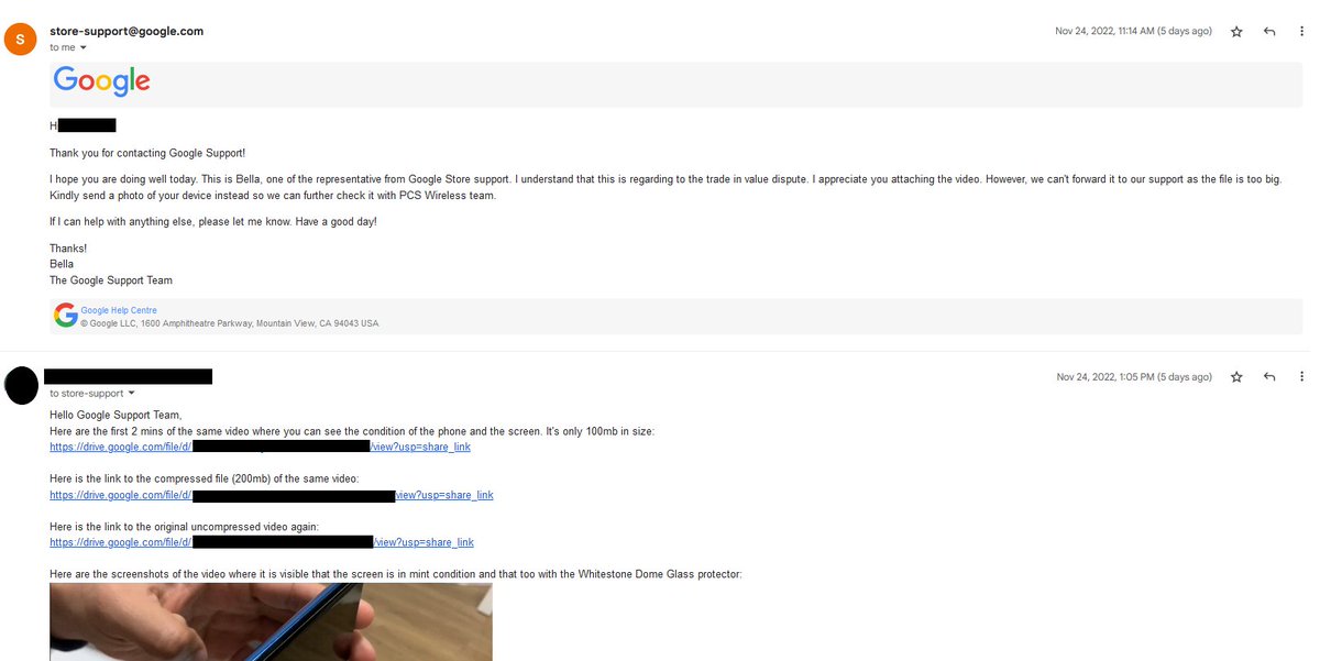 pvptwits's tweet photo. @madebygoogle Trade-in fiasco. PCS lying abt condition of screen. Opened case, shared pics &amp; videos with support. Now support team refuse to take responsibility &amp; giving 40£ credit cause trade-in device is sent back. Exactly like I had warned them to not to do. Help! @GoogleDE @sundarpichai https://t.co/SWAHB9YpeM