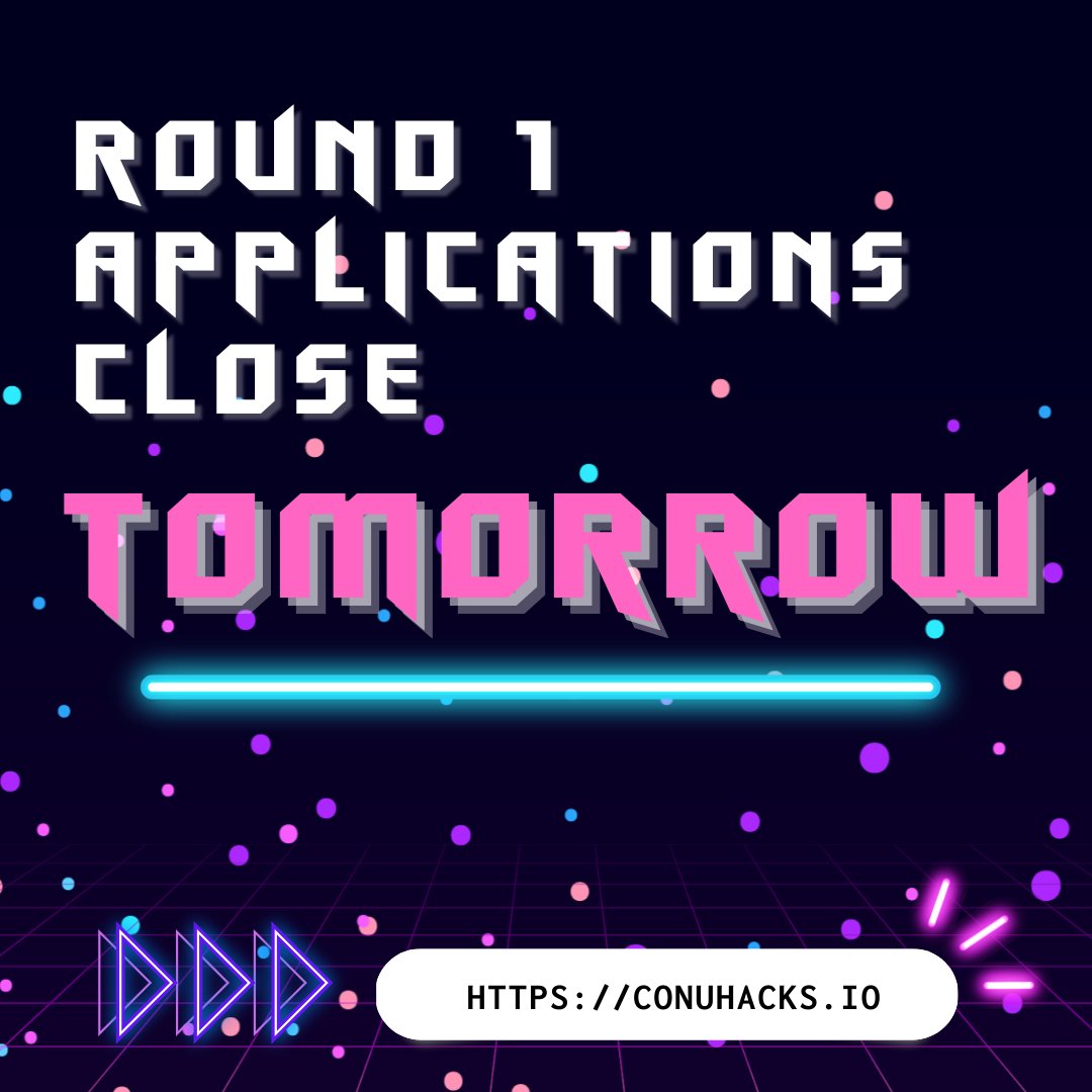 HackConcordia's tweet image. 📣 1 DAY TO APPLY

As of now, you have less than 48 hours to apply! Time is running out, fill out your application! ⌛

🔗 conuhacks.io
⏳Applications close November 30th, 11:59pm EST
🗓️ Hackathon on January 21st-22nd