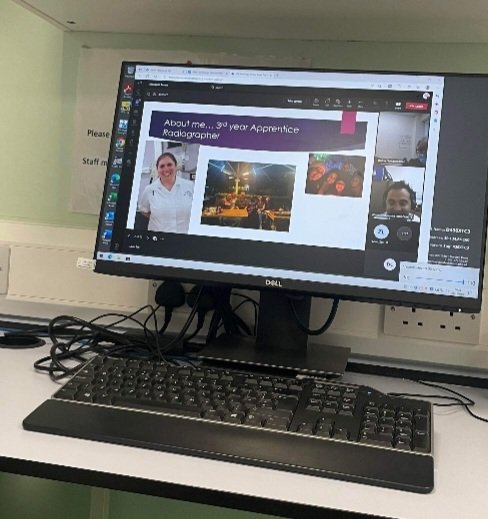 ZoeLapprentice's tweet photo. Presenting live to 130+ people thismorning at our Radiology Away Day all about my journey through the Apprenticeship... scary but got through it 🙂 @DiagnosticU #radapprentices #degreeapprentices https://t.co/s1ttGE4rM5