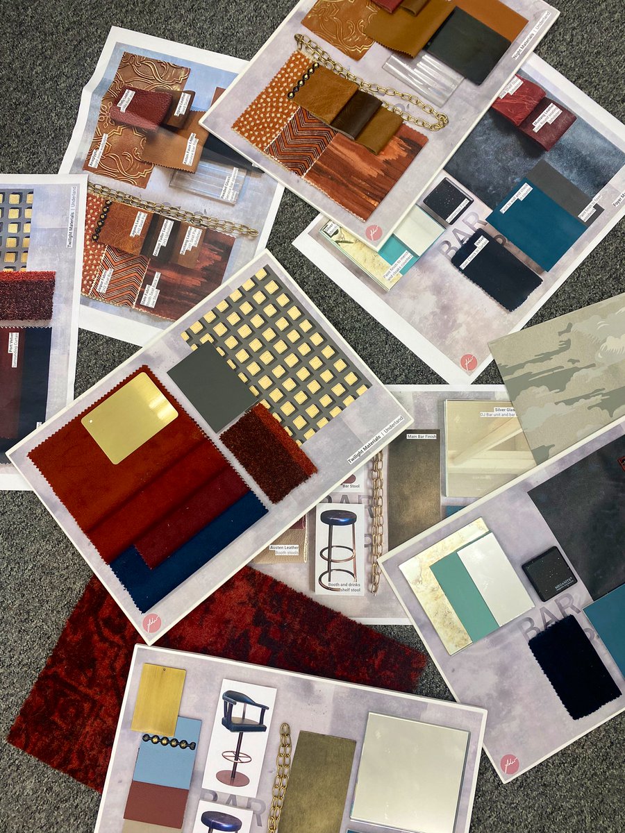 FionaPorritt_'s tweet photo. Chatting through lots of exciting fabric samples for @ThisLabyrinth’s bar @UnderlandLondon. It’s gonna be goooood 💃🕺🪩 https://t.co/pllvzzebIv