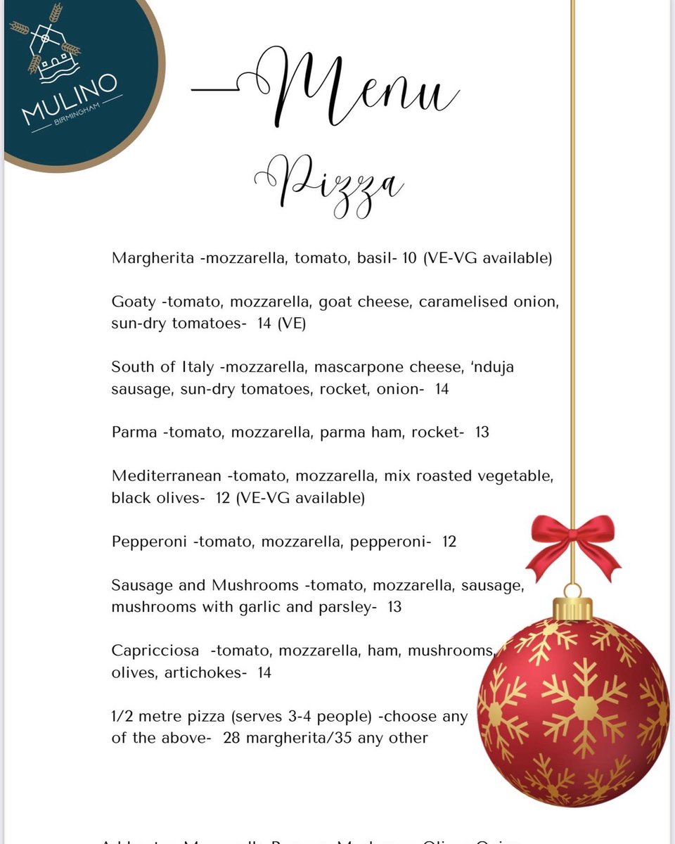 LaghisDeli's tweet photo. Menu for our sister branch @millenniumpoint is out and available
Spaces available for Christmas parties too
Booking and enquiries at mulinobirmingham@gmail.com
Or phone +44 7483 115112
#mulinobirmingham #birmingham #milleniumpoint https://t.co/fTa9LnkNIM