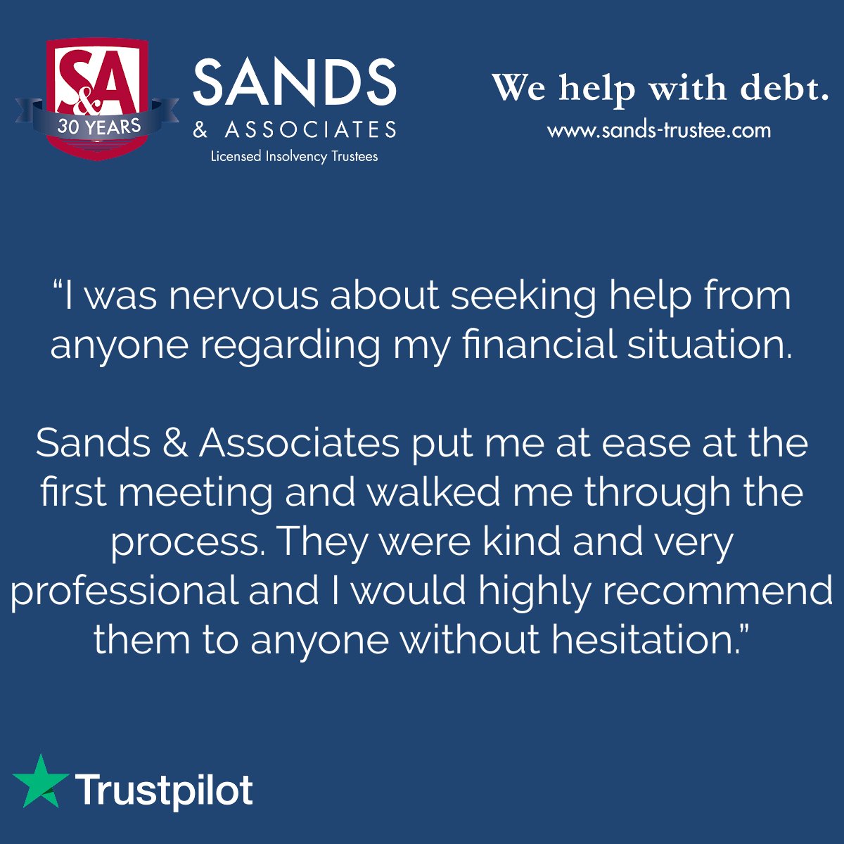 SandsTrustee's tweet image. Sands &amp;amp; Associates takes pride in our empathetic and supportive approach to helping people make informed decisions and move forward with confidence towards their debt-free future.

sands-trustee.com 

#DebtFree #TakeCharge #DebtHelpWithoutJudgment