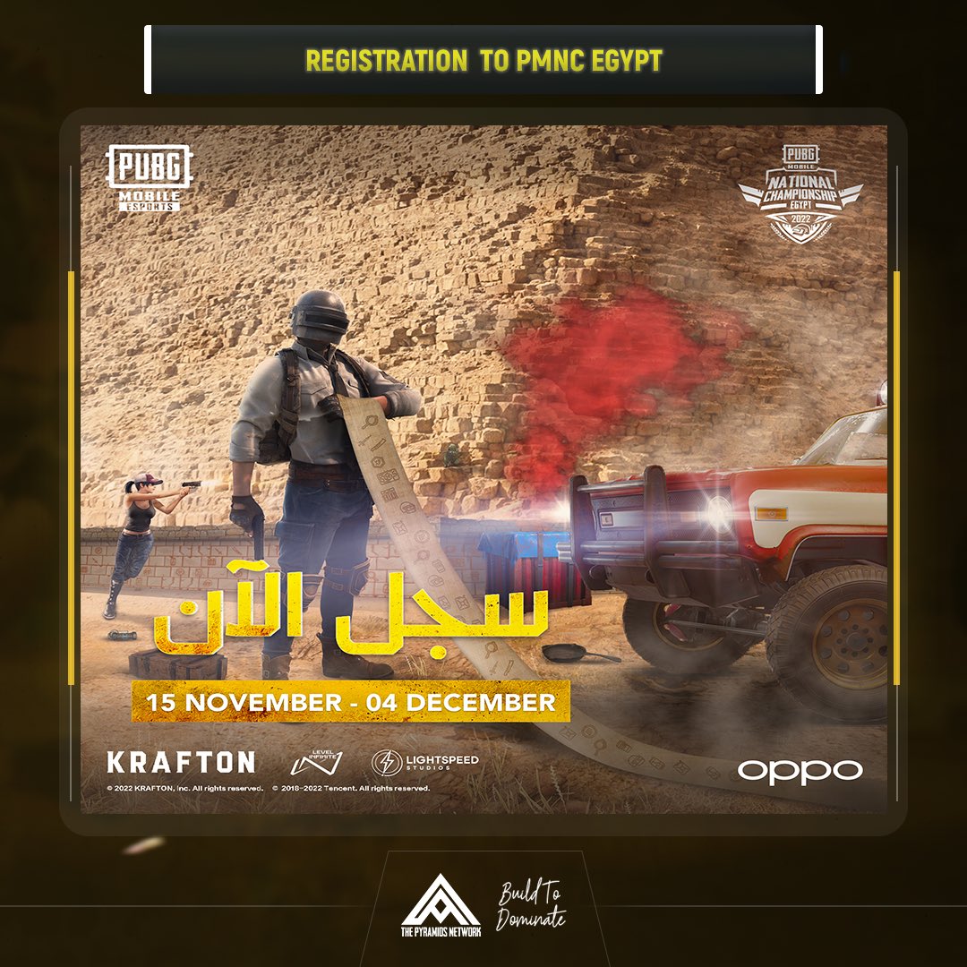 PyramidsNetwork's tweet image. PMNC EGYPT REGISTRATION 📝

متابعينا الأعزاء تعود اليكم بطولة PMNC EGYPT 🏆

من خلالها يفسح امامكم المجال بتحقيق حلم الاحترافية و التأهل للبطولات العالمية ! 

سارعوا بالتسجيل في البطولة على الرابط :

bit.ly/PMNCEG-Pyramids

#PMNC #PMNCEGYPT #Pubgmobile
#OPPO #pyramids_network