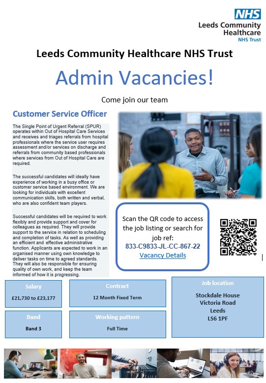 Customer Service Officer role for the NHS available! £21,730 - £23,177, working from Stockdale House in Headingley, Leeds. Apply now beta.jobs.nhs.uk/candidate/joba…