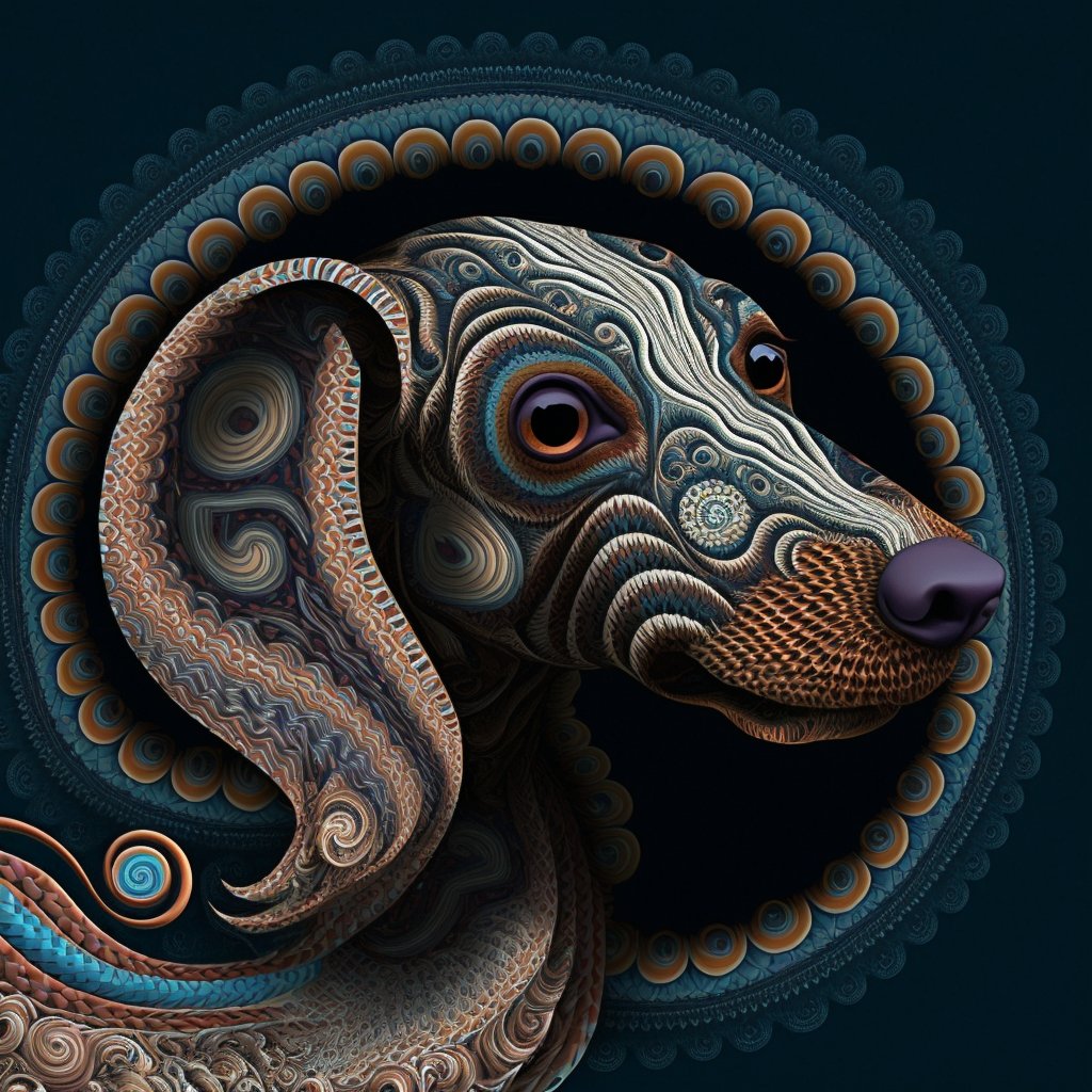 daichshunds's tweet photo. I overstocked on Mandelbulb* Dachshunds! My mistake = your savings! Flash Cyber Week Sale: NINE for the low low price of 3 tweets!
Mandelbulb Dachshunds no 7-9 here, 10-15 in thread!
*#Mandelbulb is an #aiart #WordofPower; more info below
#Midjourney #generativeart https://t.co/U8e3770NoC