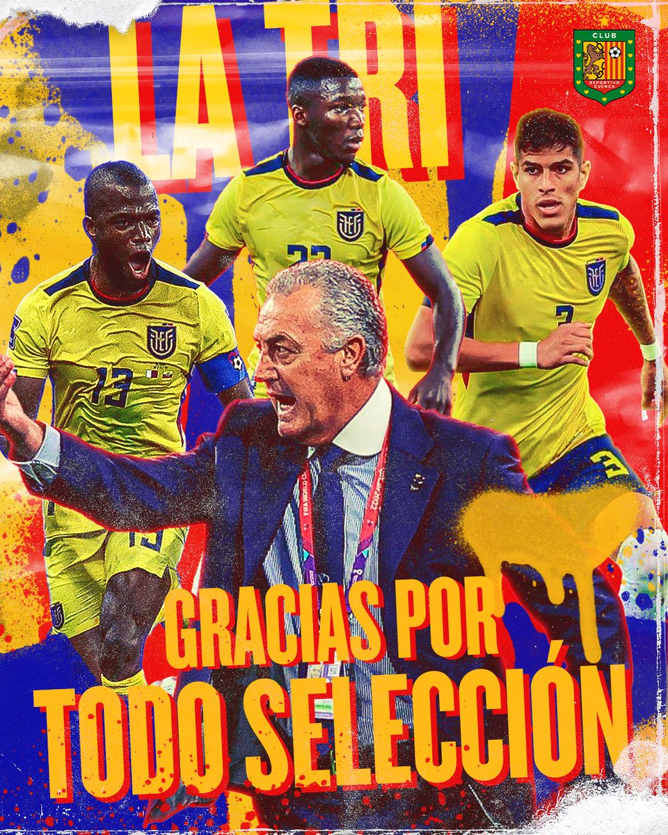 DCuencaOficial's tweet photo. GRACIAS SELECCIÓN 🇪🇨 por devolverle la ilusión al pueblo ecuatoriano🫡
GRACIAS SELECCIÓN por hacer que el nombre de ECUADOR se reconozca a nivel mundial 🇪🇨🌎

#VAMOSTRI 🇪🇨 Estamos siempre contigo 🤝🏼 https://t.co/Sc5kvxwB9A