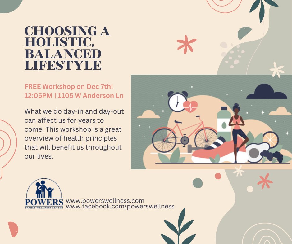 powerswellness's tweet photo. Happy Wednesday! We have a workshop coming up next Wednesday, December 7th. Join us for this workshop to end the year with a healthy new beginning!
.
.
.
#Health #wellness #HolisticHealth #Chiropractic #chiropractor #Austin #austintexas #drdanpowers #powersfamilywellness https://t.co/csaxdQp9Fe