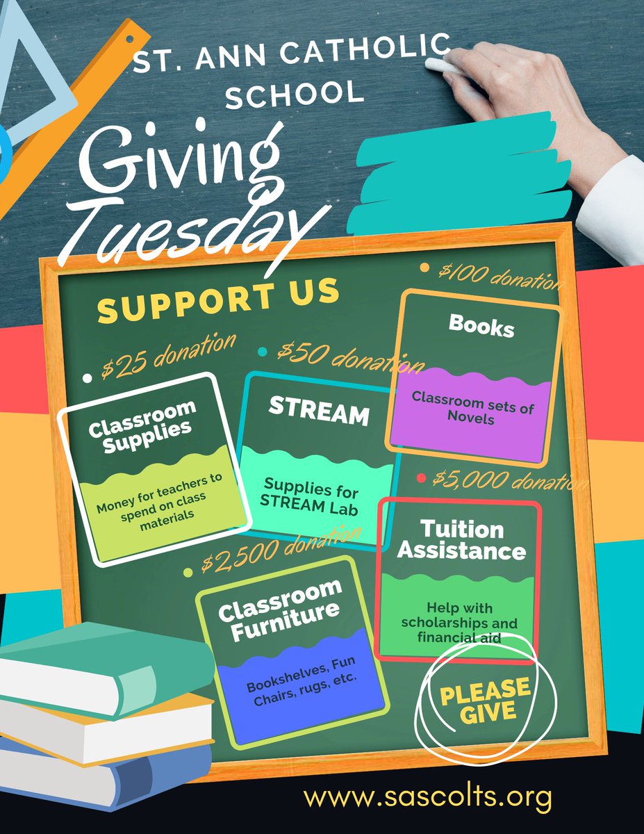stannschool's tweet photo. Celebrate Giving Tuesday with us here at St. Ann Catholic School. Any amount will help us keep our mission of providing a Catholic education through faith, service, and love. 

https://t.co/qJB4SJmNtt https://t.co/2bUmiuspBr