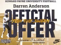 Blessed to receive my 2nd offer from Howard Payne University 
<a href="/CoachHornor/">Ross Hornor</a> <a href="/HPUFootball/">Howard Payne University Football</a> <a href="/coachhick77/">Hiawatha Hickman M.Ed.</a> <a href="/CoachThomas254/">Coach Thomas</a> <a href="/TRILLDB/">Coach Ford</a> <a href="/depauldrick/">Coach_Garrett</a>
