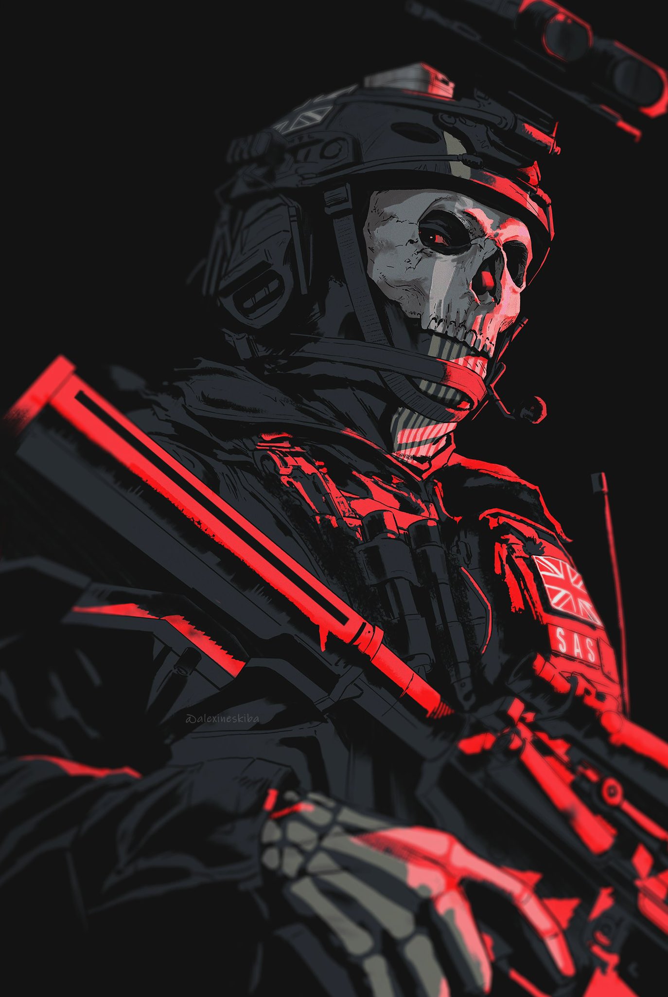 HD wallpaper Simon Ghost Riley face mask military pistol dogtag  comtacs  Wallpaper Flare