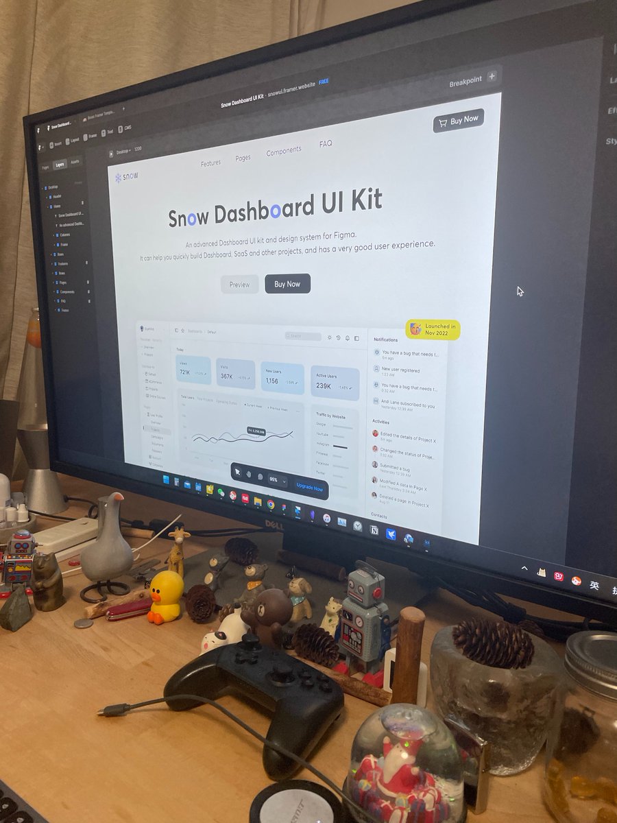 FarewelltoWind's tweet image. Using @Framer to make the Snow Dashboard UI Kit Home page😊
#Framer #homepagedesign #landingpage #webdesign #hardworking #dashboardUIkit #uikit