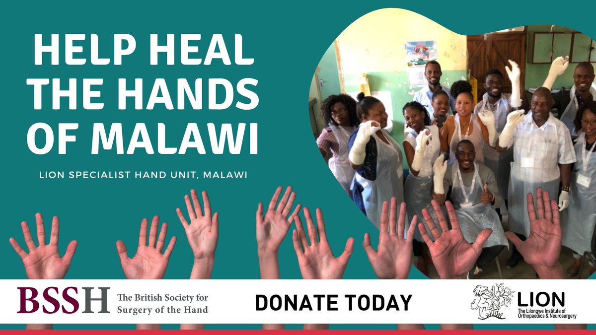 British Society for Surgery of the Hand (@bsshand) on Twitter photo The LION Hand Unit in Malawi launches with a <a href="/BSSHand/">British Society for Surgery of the Hand</a> team starting clinics and surgical activity on 1st February 2023.
We have a target of £100k by Dec 2023 so please consider donating or sharing this link to help us raise vital funds for #GivingTuesday
tinyurl.com/malawihands The LION Hand Unit in Malawi launches with a <a href="/BSSHand/">British Society for Surgery of the Hand</a> team starting clinics and surgical activity on 1st February 2023.
We have a target of £100k by Dec 2023 so please consider donating or sharing this link to help us raise vital funds for #GivingTuesday
tinyurl.com/malawihands