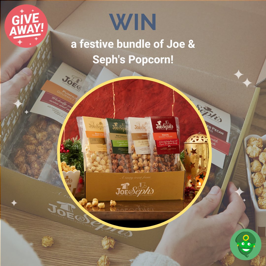 GIVEAWAY🎉 @joeandseph is giving away a festive bundle of their Gourmet Popcorn! To enter: 1️⃣Like and retweet 💚 2️⃣Follow us and @joeandseph (we will be checking) 3️⃣Tag a friend you want to share this with! (+1 entry per comment) T&C’s: UK only. Ends 6/12 #GiveawayAlert