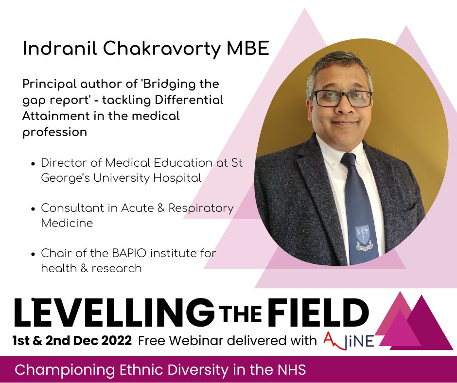 Prof @indranilc will be presenting the work he leads 'Bridging the Gap' - tackling #DifferentialAttainment in medical profession and join the discussion 'Where do we stand currently in addressing the issue of DifferentialAttainment' at #LtF2022 on the 2nd of December 2022.