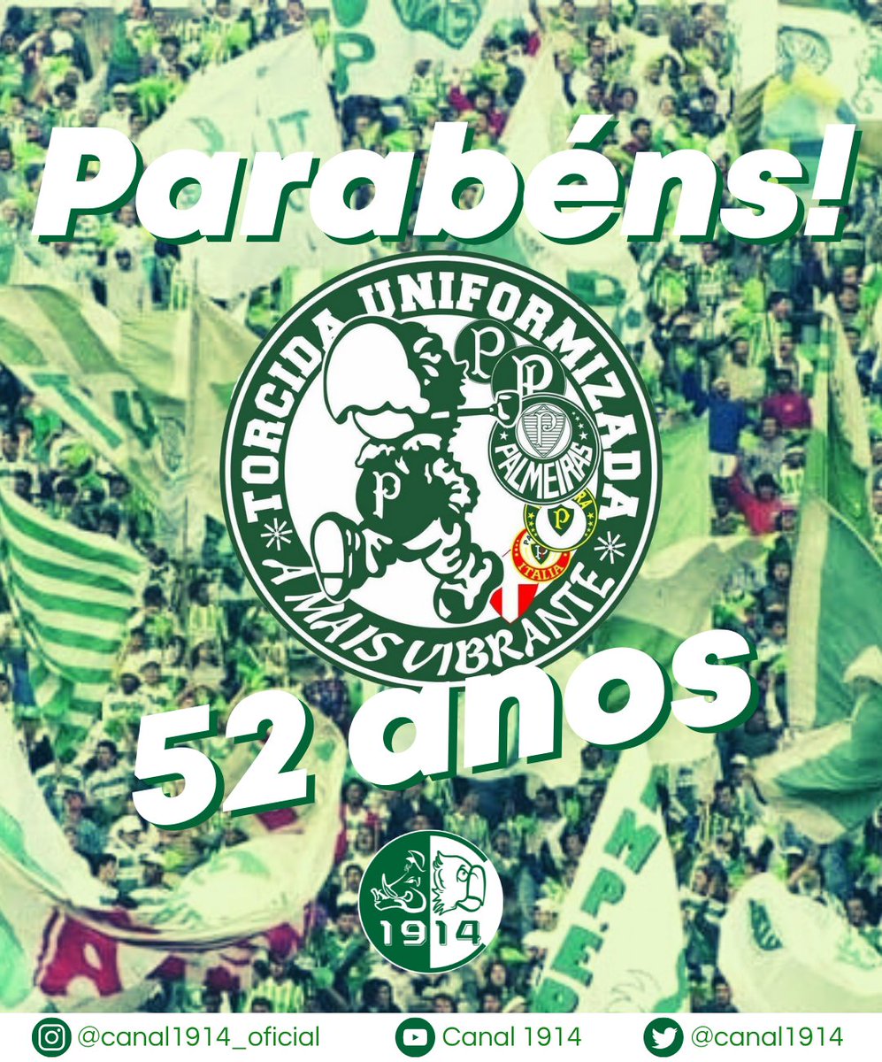 Canal1914's tweet photo. QUANDO SURGE!

52 anos da Mais Vibrante!

Parabéns @tup_1970 pela vida de amor ao Palmeiras.

A PRIMEIRA!

#Canal1914 #Palmeiras #TUP #52anosTUP #APrimeira https://t.co/C3Wd4wv4UA