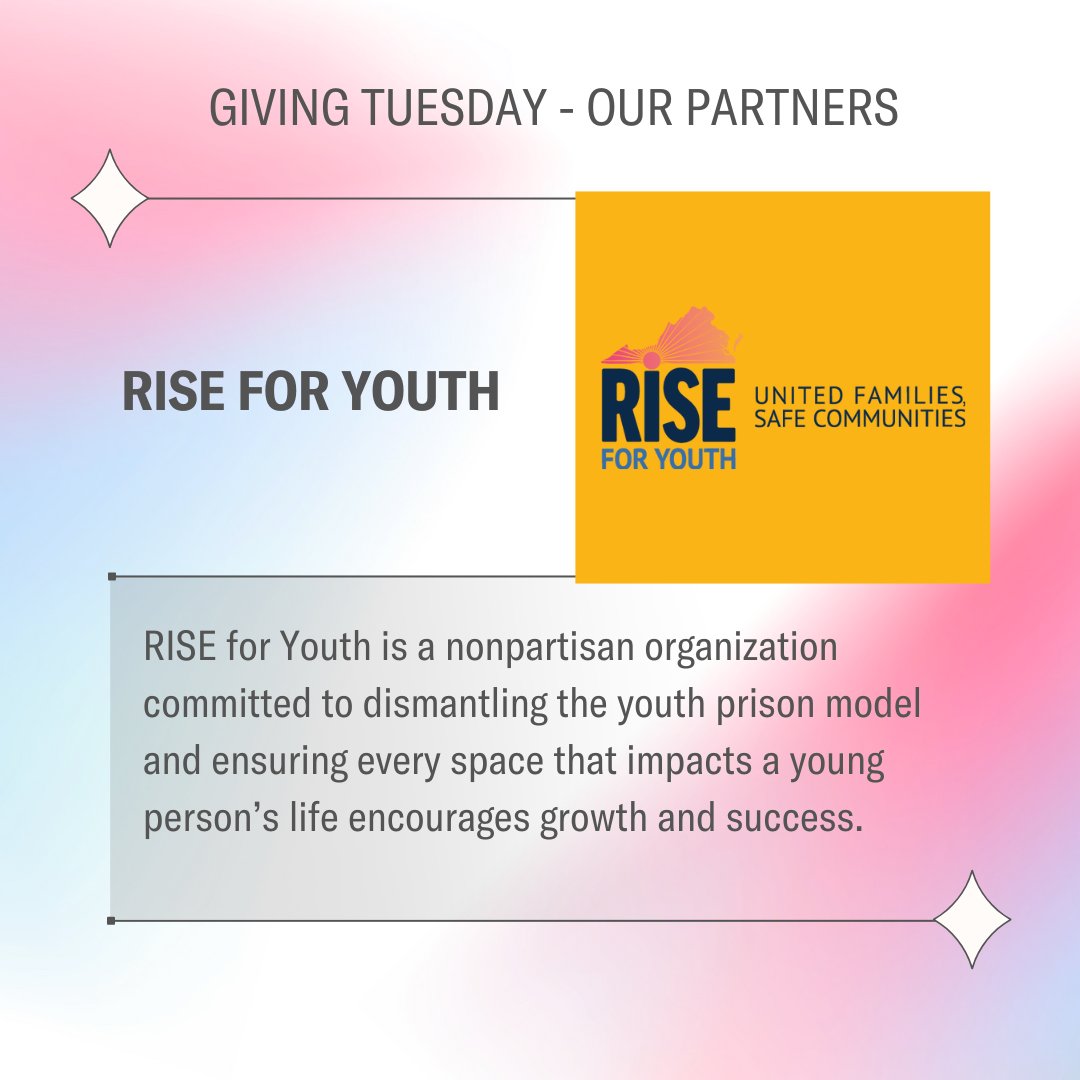 .<a href="/RISEforYouth/">RISE For Youth</a> is a nonpartisan organization committed to dismantling the youth prison model and ensuring every space that impacts a young person’s life encourages growth and success.

Learn more ➡️riseforyouth.org

Donate ➡️riseforyouth.networkforgood.com/projects/12639…