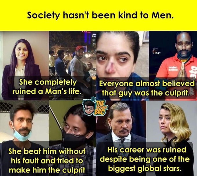 If the society and relatives don't care when there is a domestic violence case against an Indian man, then why should I care about those society & relatives?
#innocentmen 
#mensmentalhealth 
#NotMyCJI 

@Ambar_SIFF_MRA @realsiff @KirenRijiju @RijijuOffice @GemsofSIFF @aloksiff1